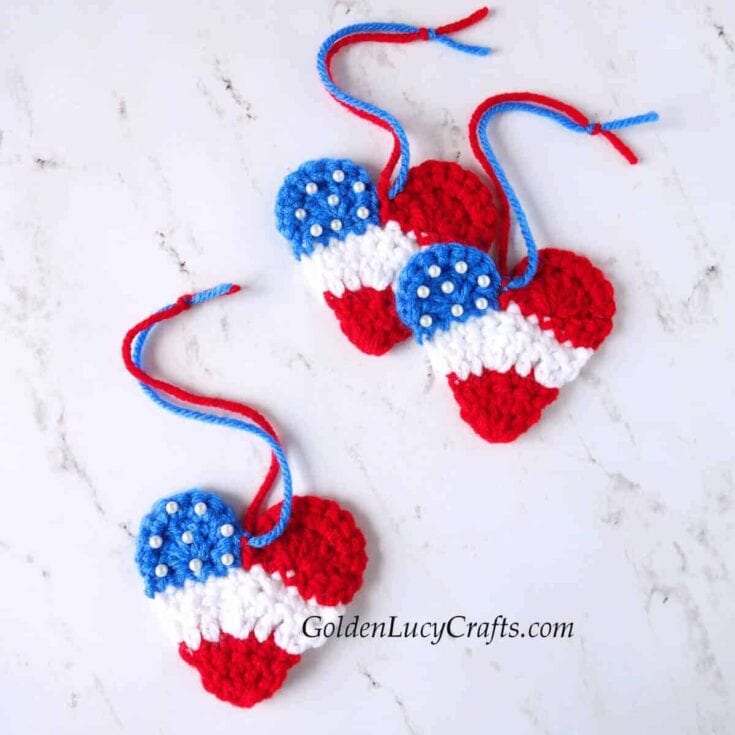 Image for Crochet Patriotic Heart Ornament