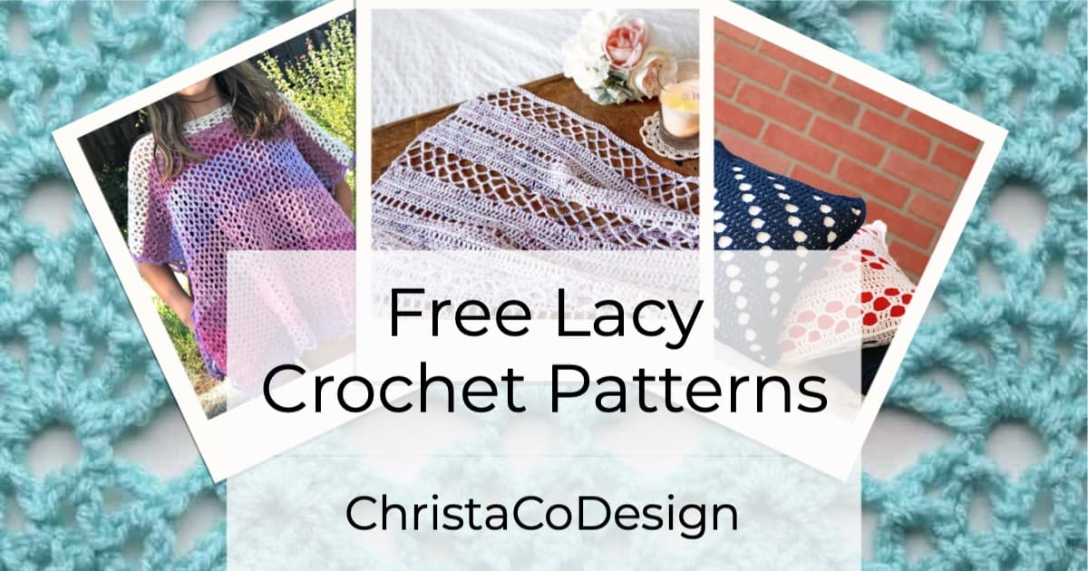 Free lacy crochet patterns collage.