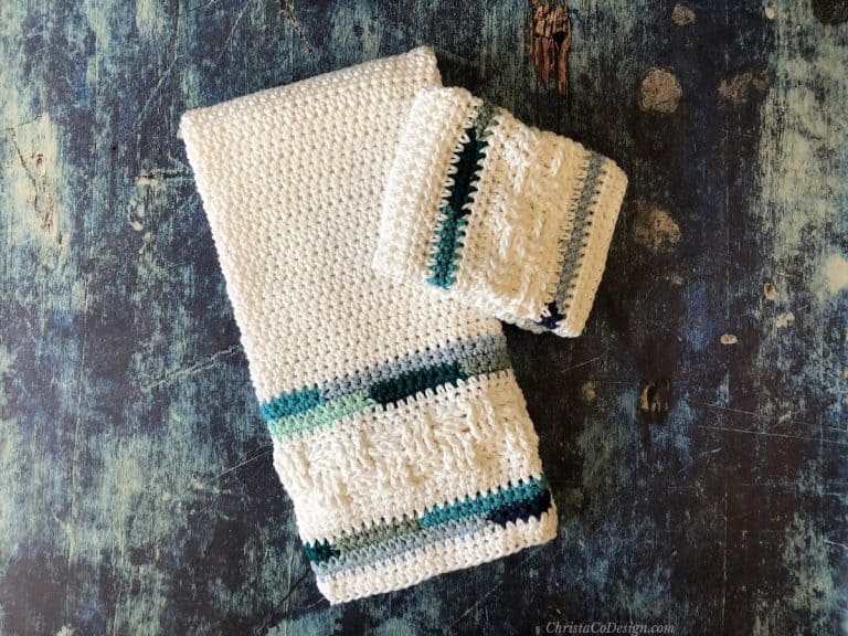 Crochet Hand Towel Pattern Plus Matching Washcloth The Sea Glass Set