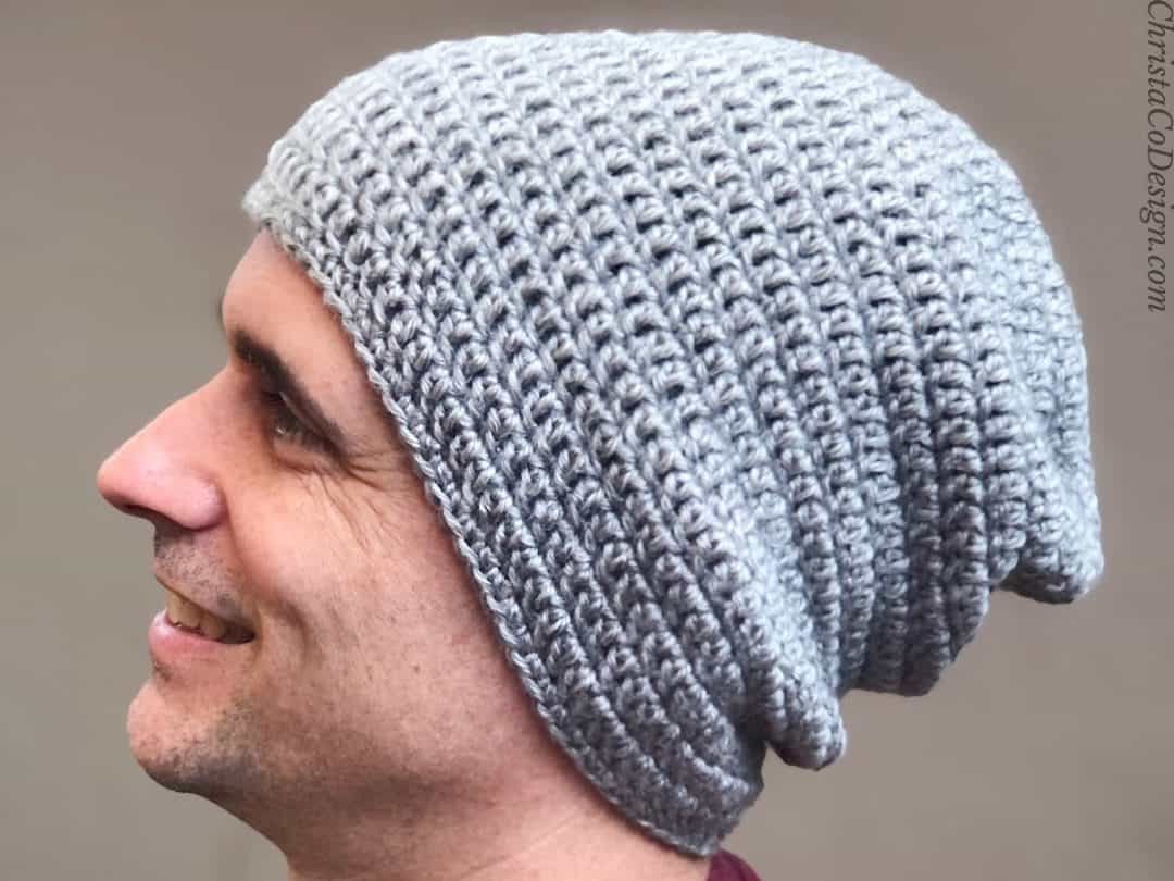 Simple Slouchy Beanie Free Crochet Pattern ChristaCoDesign