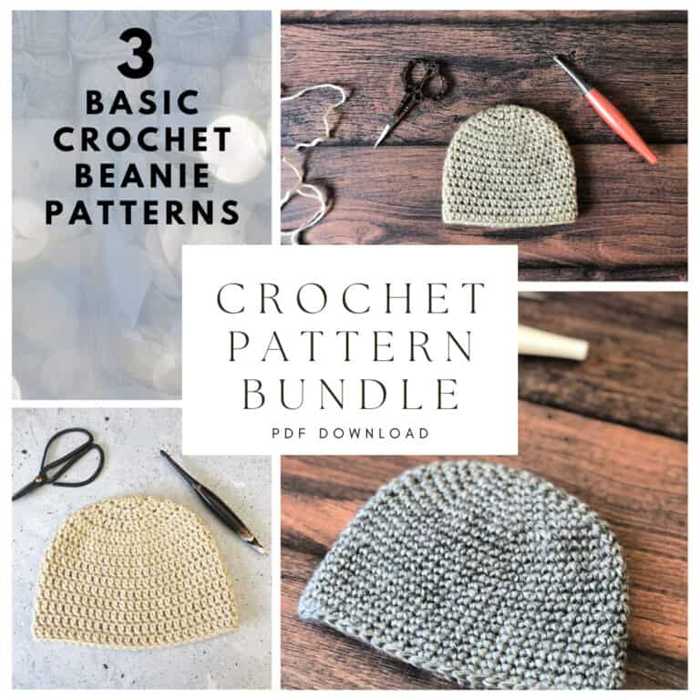Basic Double Crochet Beanie Pattern Free for Beginners - ChristaCoDesign