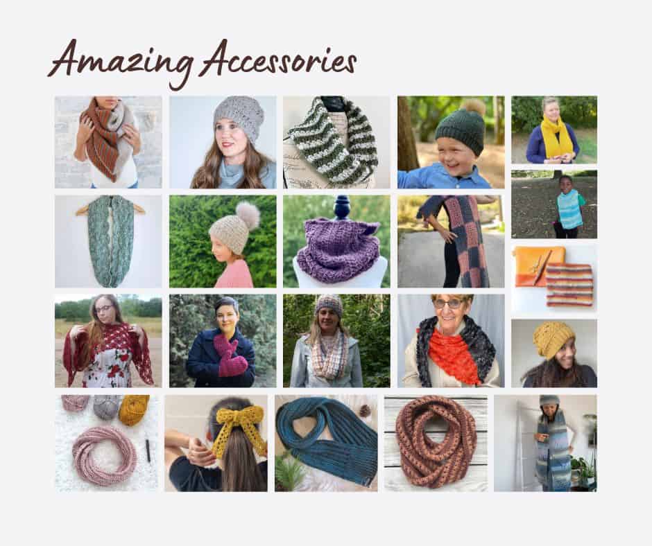 Crochet accessories for bundle.