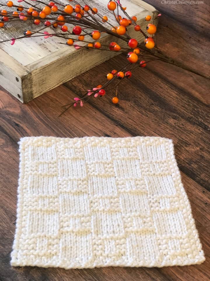 Checkered Scroll Pattern Checked Square Free Checkerboard Knitting Pattern - ChristaCoDesign