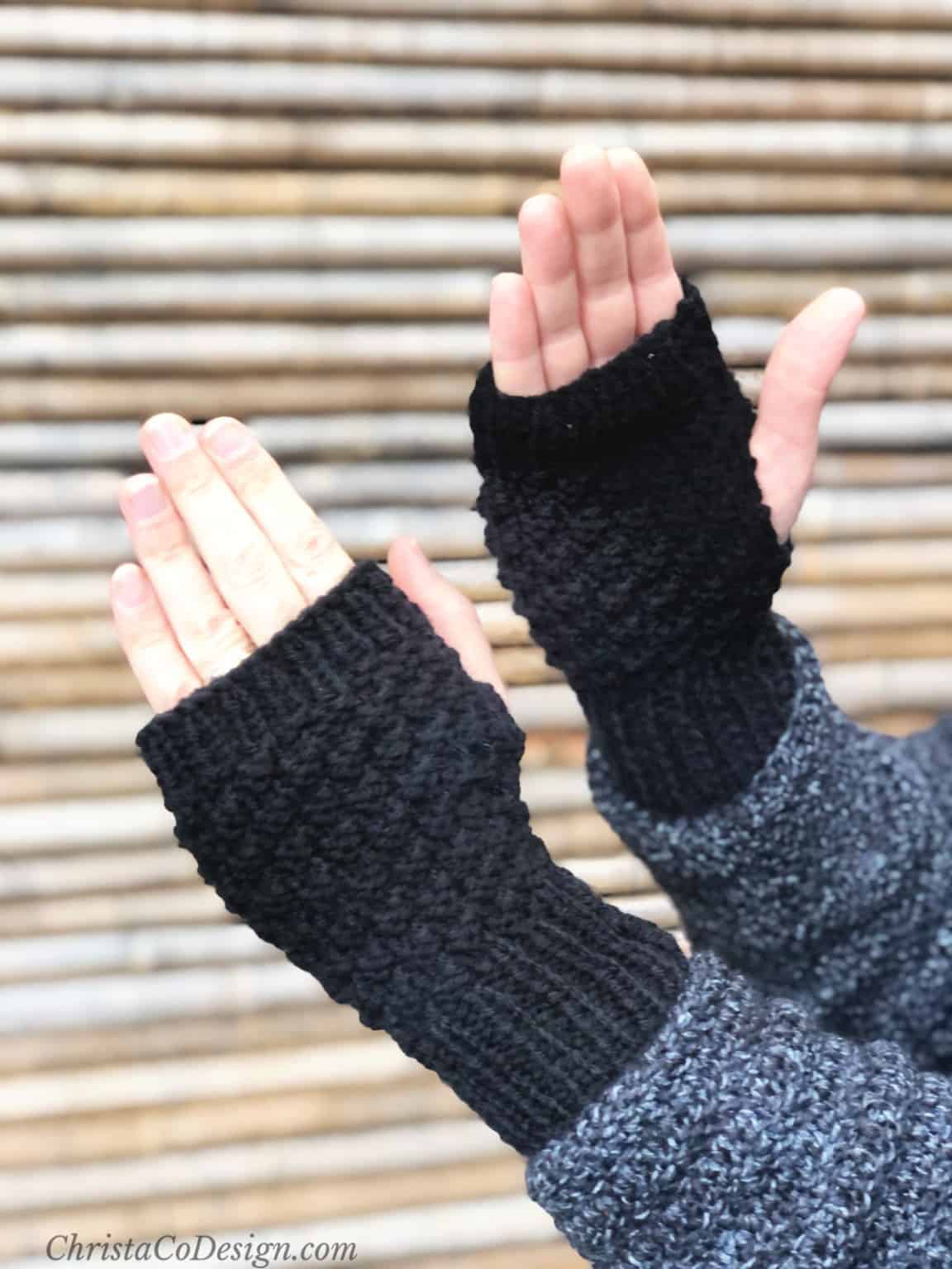 Trento Free Fingerless Gloves Knitting Pattern - ChristaCoDesign