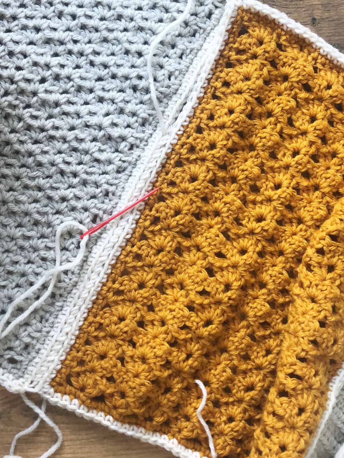 How to Whip Stitch Crochet Squares Together Tutorial