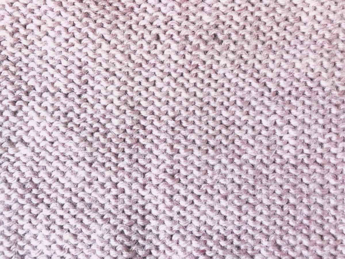 Back side of stockinette stitch in pink.