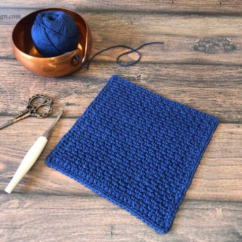 Easy Moss Stitch Dishcloth Free Crochet Pattern - ChristaCoDesign