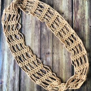 Easy Lacy Crochet Infinity Scarf a Free Pattern - ChristaCoDesign
