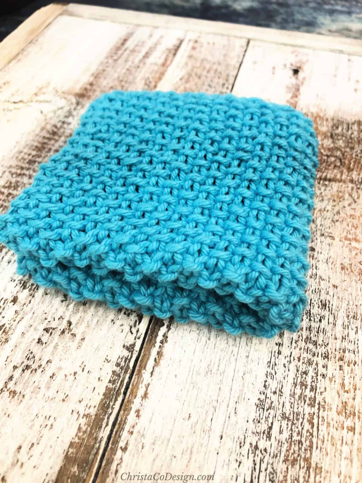 Free Seed Stitch Dishcloth Beginner Knitting Pattern ChristaCoDesign