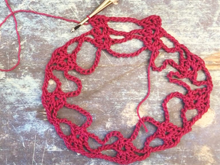Easy Lacy Crochet Infinity Scarf a Free Pattern - ChristaCoDesign