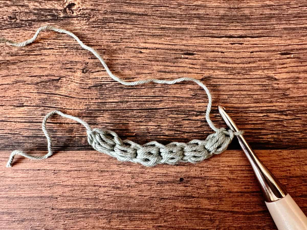 6 jasmin crochet stitches in a row.