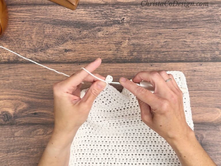 How To Add A Hanging Loop To Your Crochet Dishcloth ChristaCoDesign