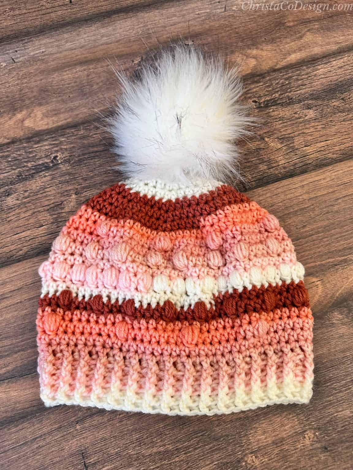 Free Crochet Winter Hat Pattern All Sizes Vigo Beanie - ChristaCoDesign