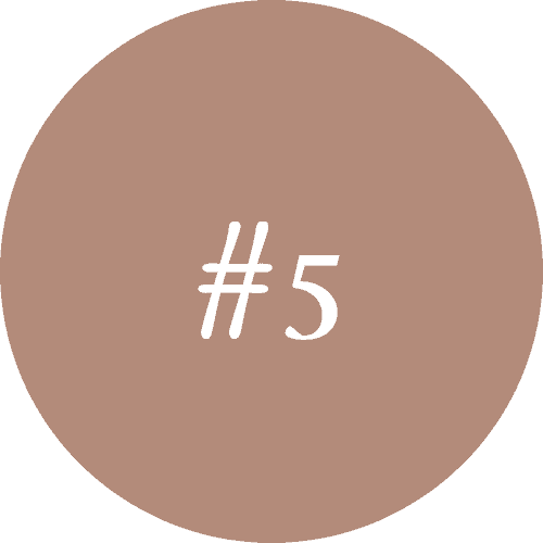 Light brown circle with #5 in white.