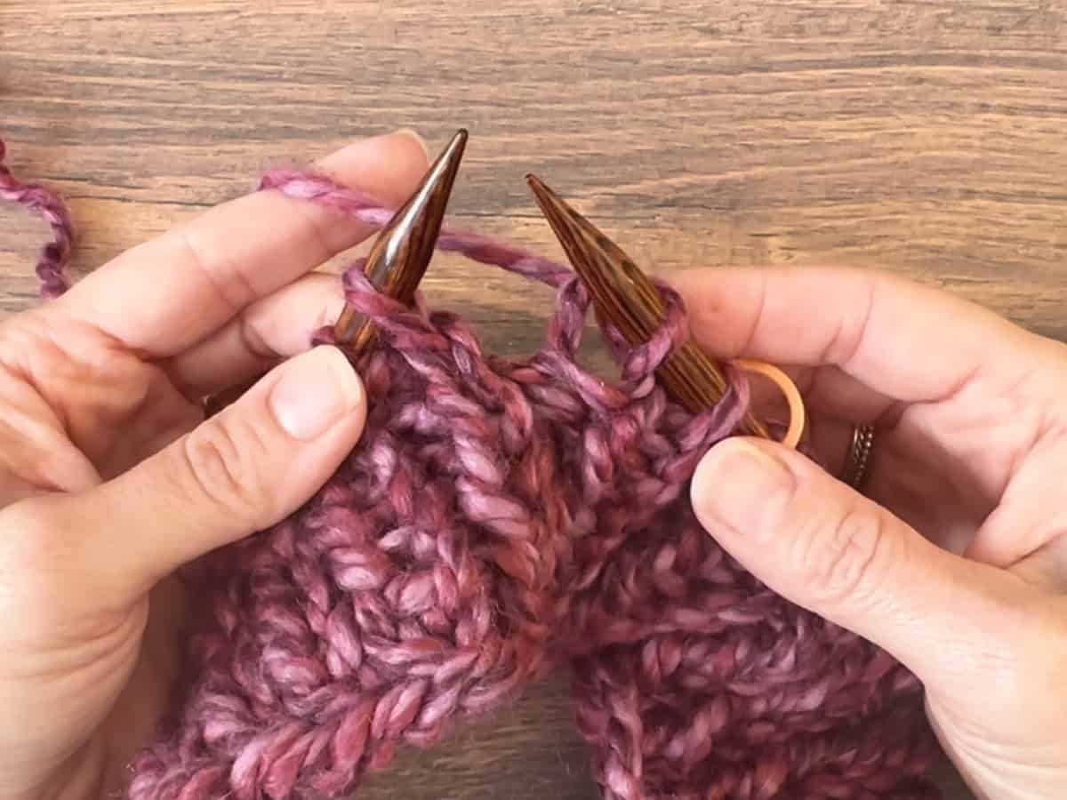 Knit each stitch.