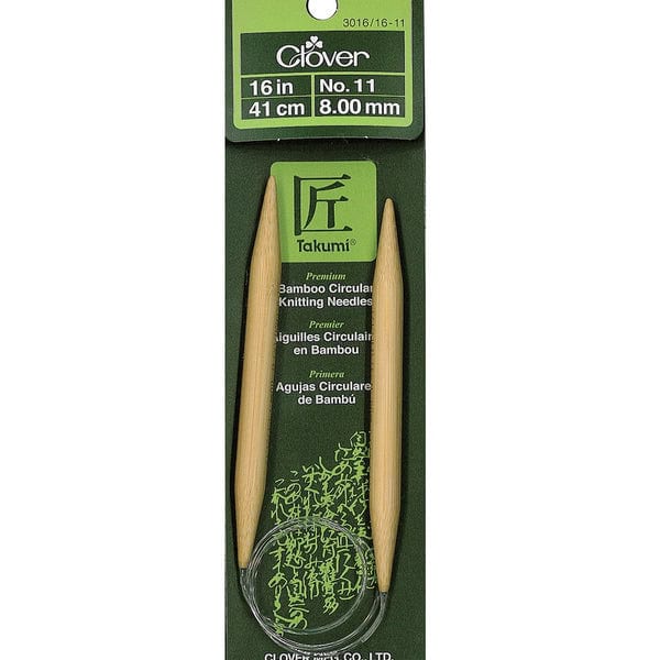 Clover Bamboo Circular Knitting Needles 16" (Sizes 11 & 13)