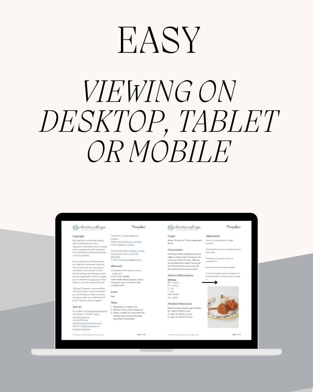 Mock up of 2 page pdf layout.