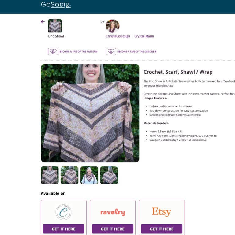 Screen shot of Lino Shawl on GoSadi.