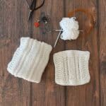 White dishcloths with notions.