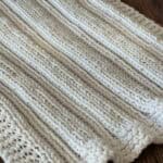 Close up for rib stitch texture.