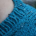 Close up of ribbing at neckline.