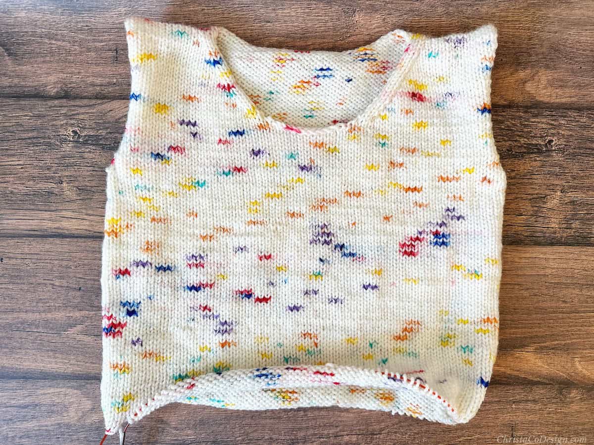 Body of sweater complete.