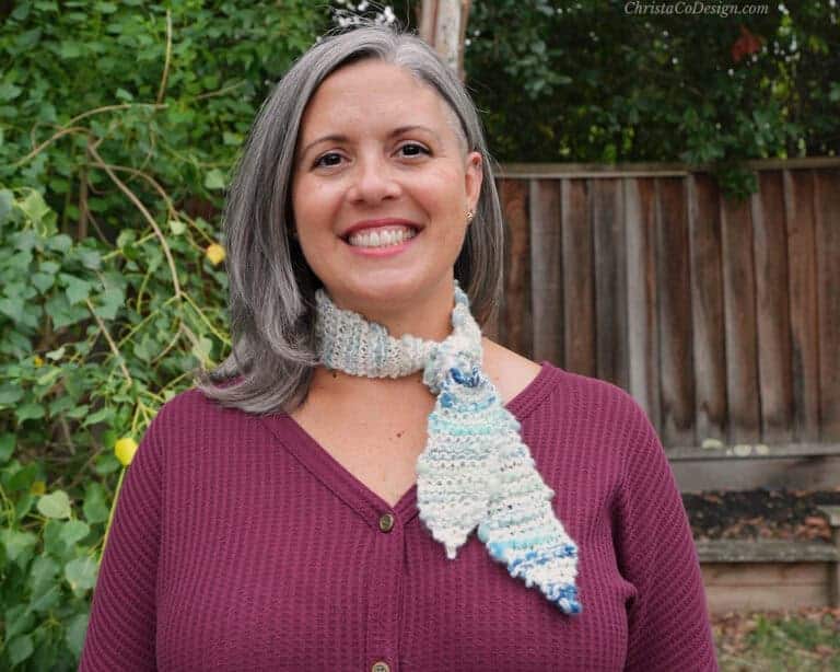 Lito Skinny Necktie Scarf Free Knitting Pattern - ChristaCoDesign